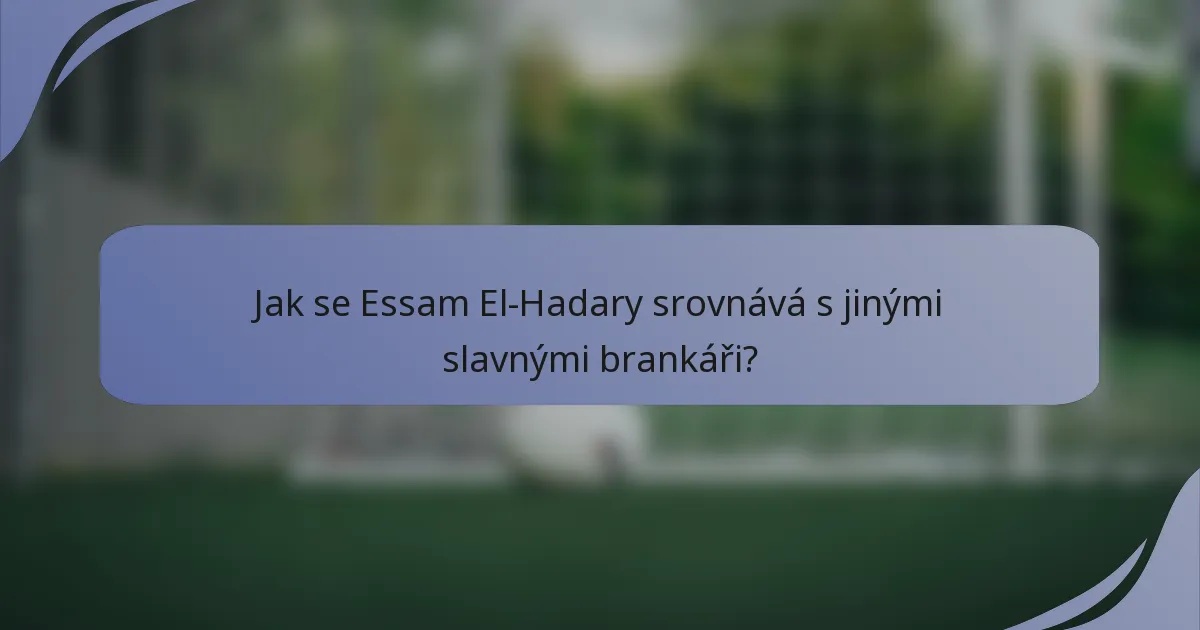 Jak se Essam El-Hadary srovnává s jinými slavnými brankáři?