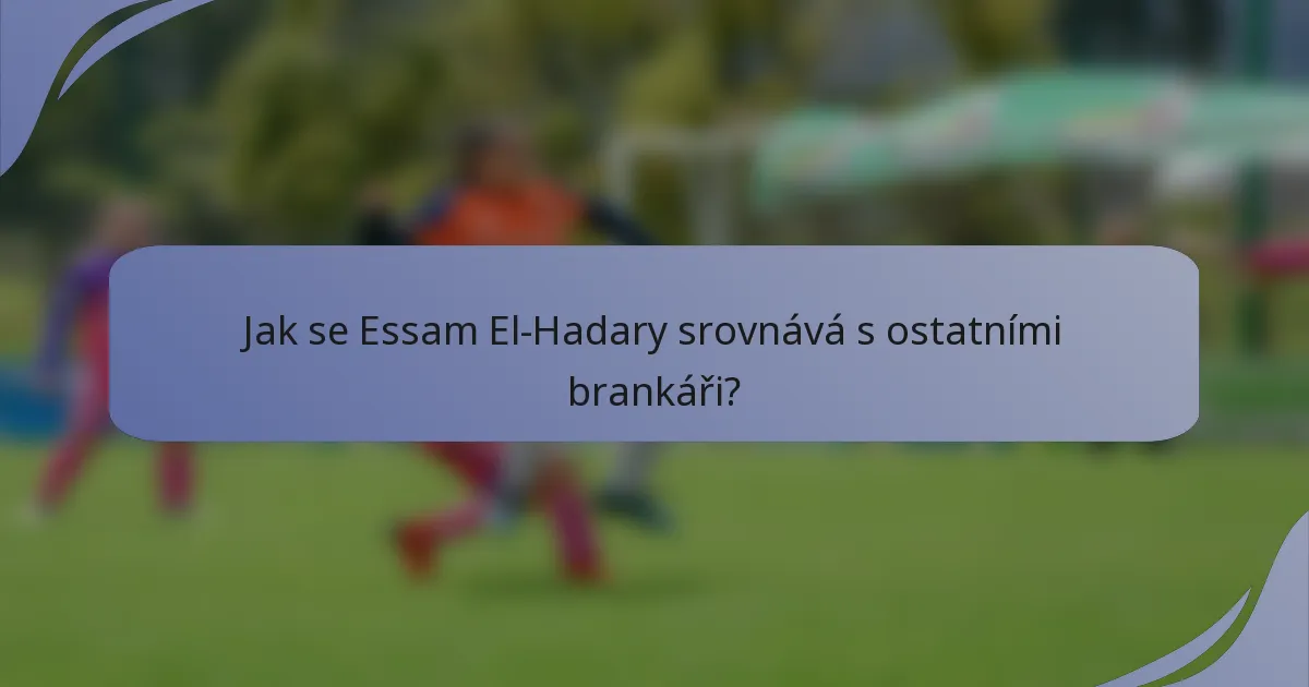 Jak se Essam El-Hadary srovnává s ostatními brankáři?
