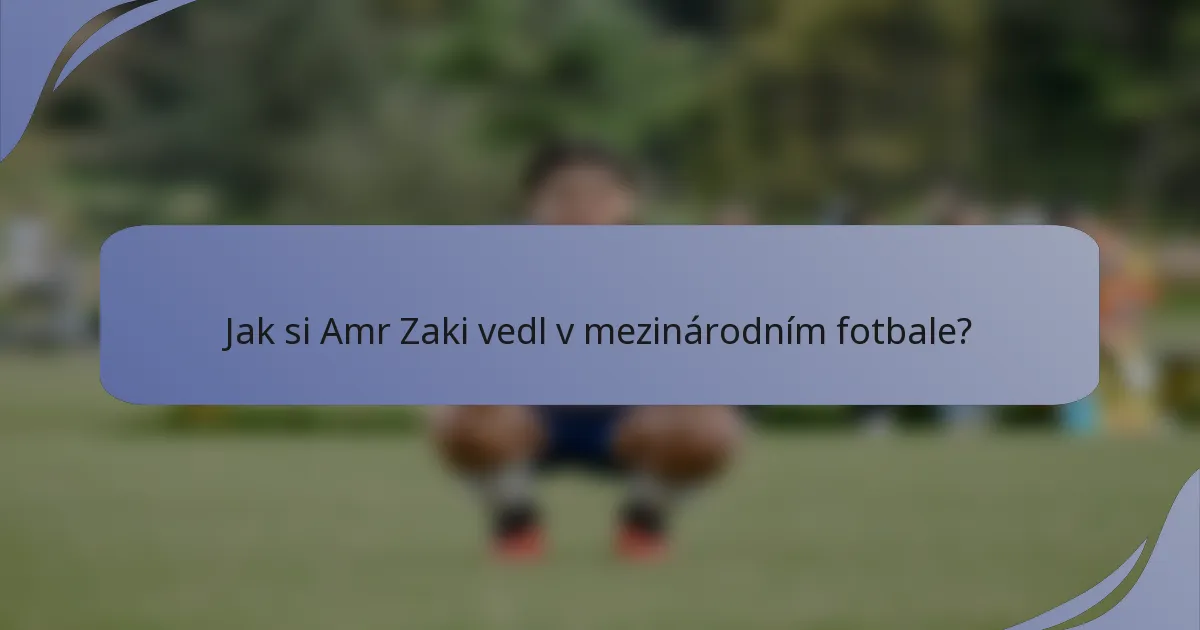 Jak si Amr Zaki vedl v mezinárodním fotbale?