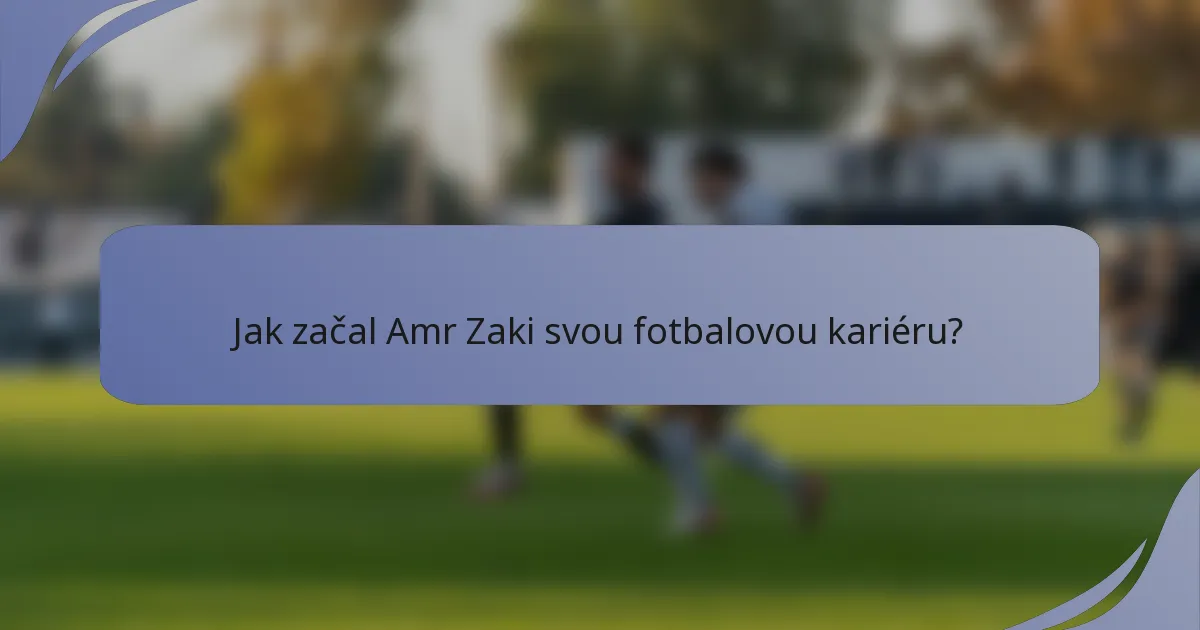 Jak začal Amr Zaki svou fotbalovou kariéru?