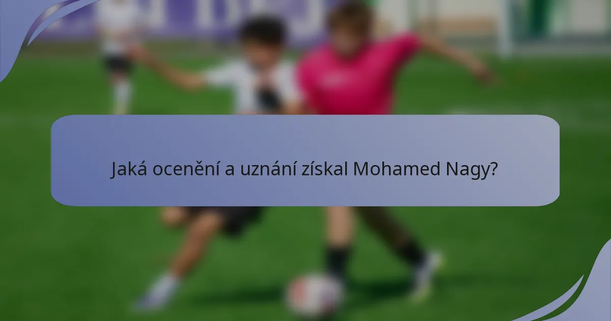 Jaká ocenění a uznání získal Mohamed Nagy?