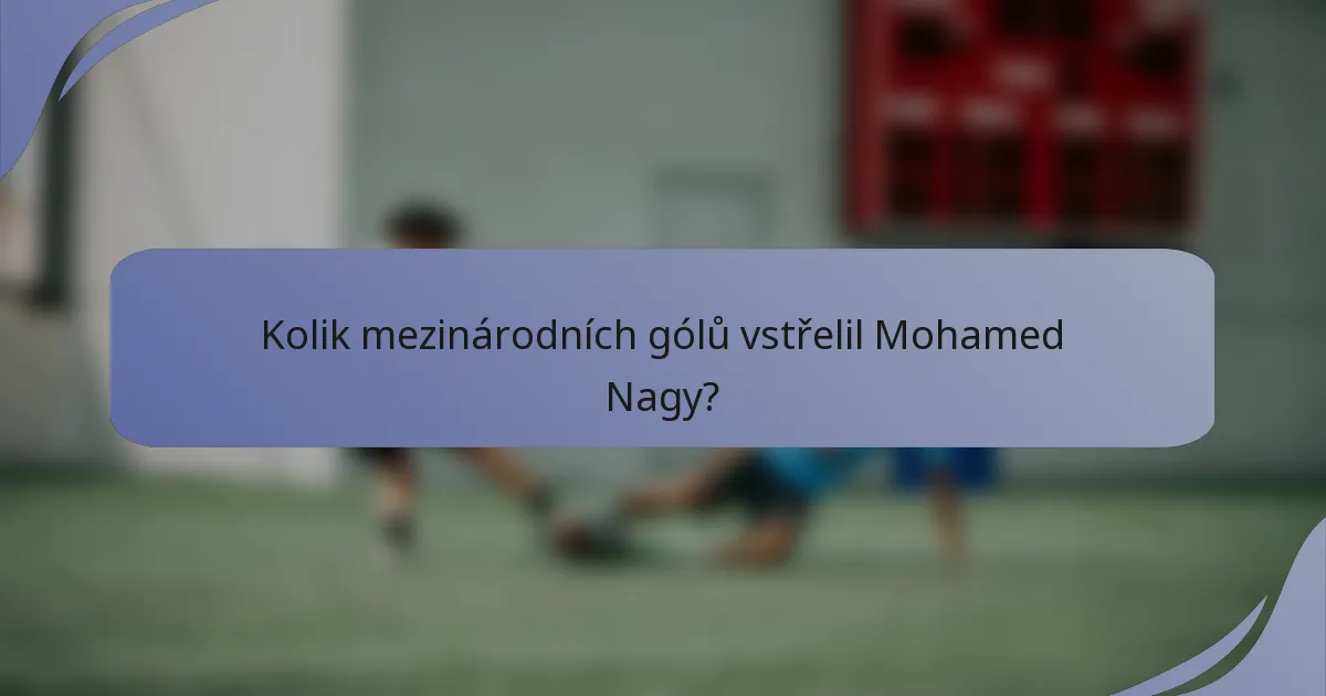 Kolik mezinárodních gólů vstřelil Mohamed Nagy?